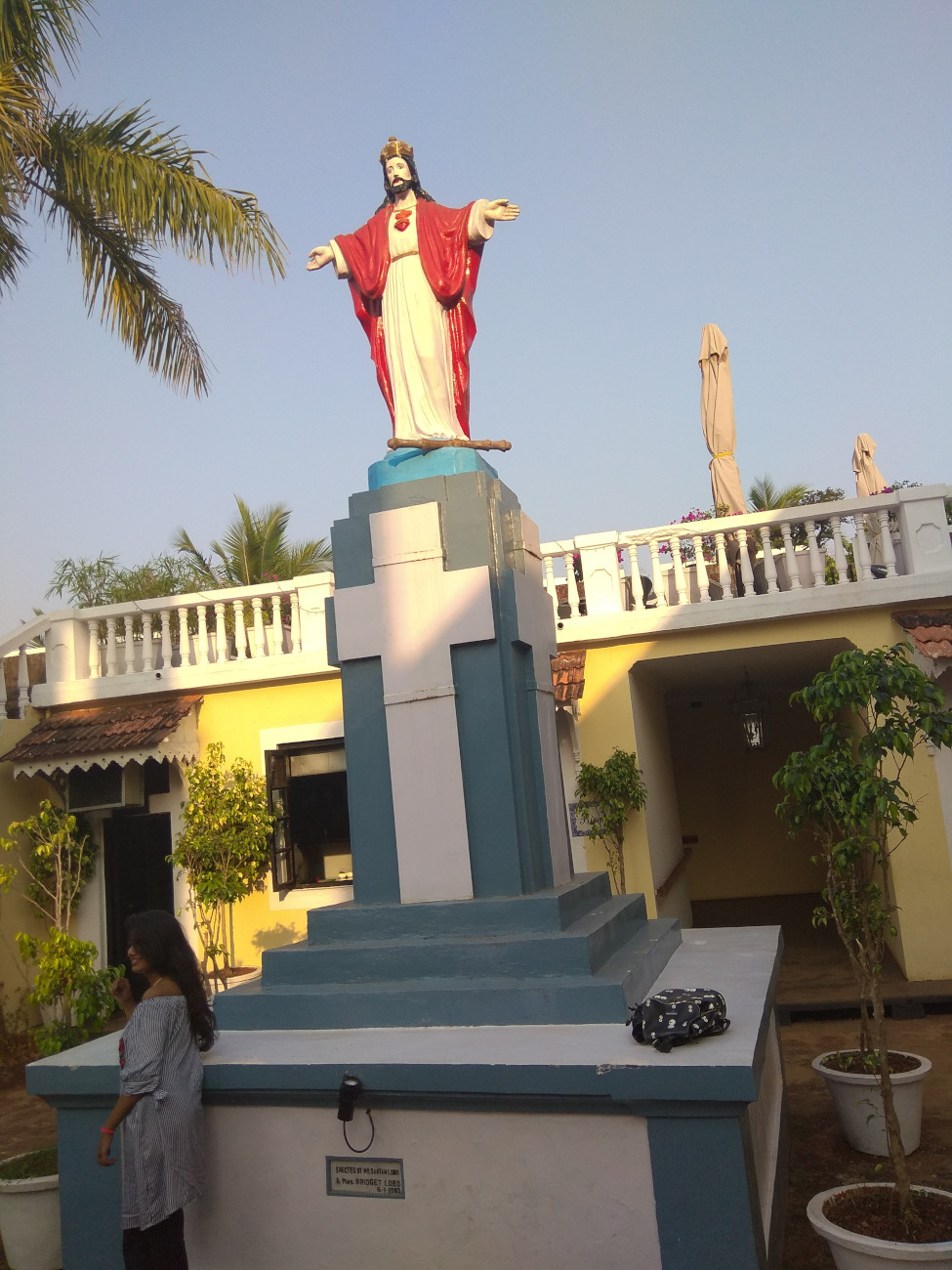 Jesus Christ statue Tiracol Fort. India Goa