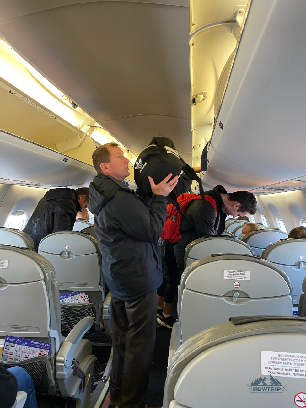 Внутри самолета Belavia