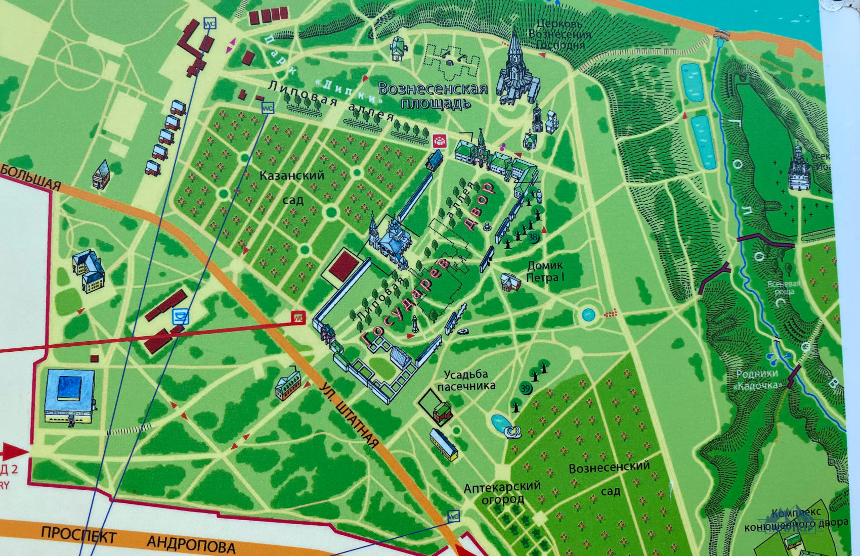 Карта парка Коломенское