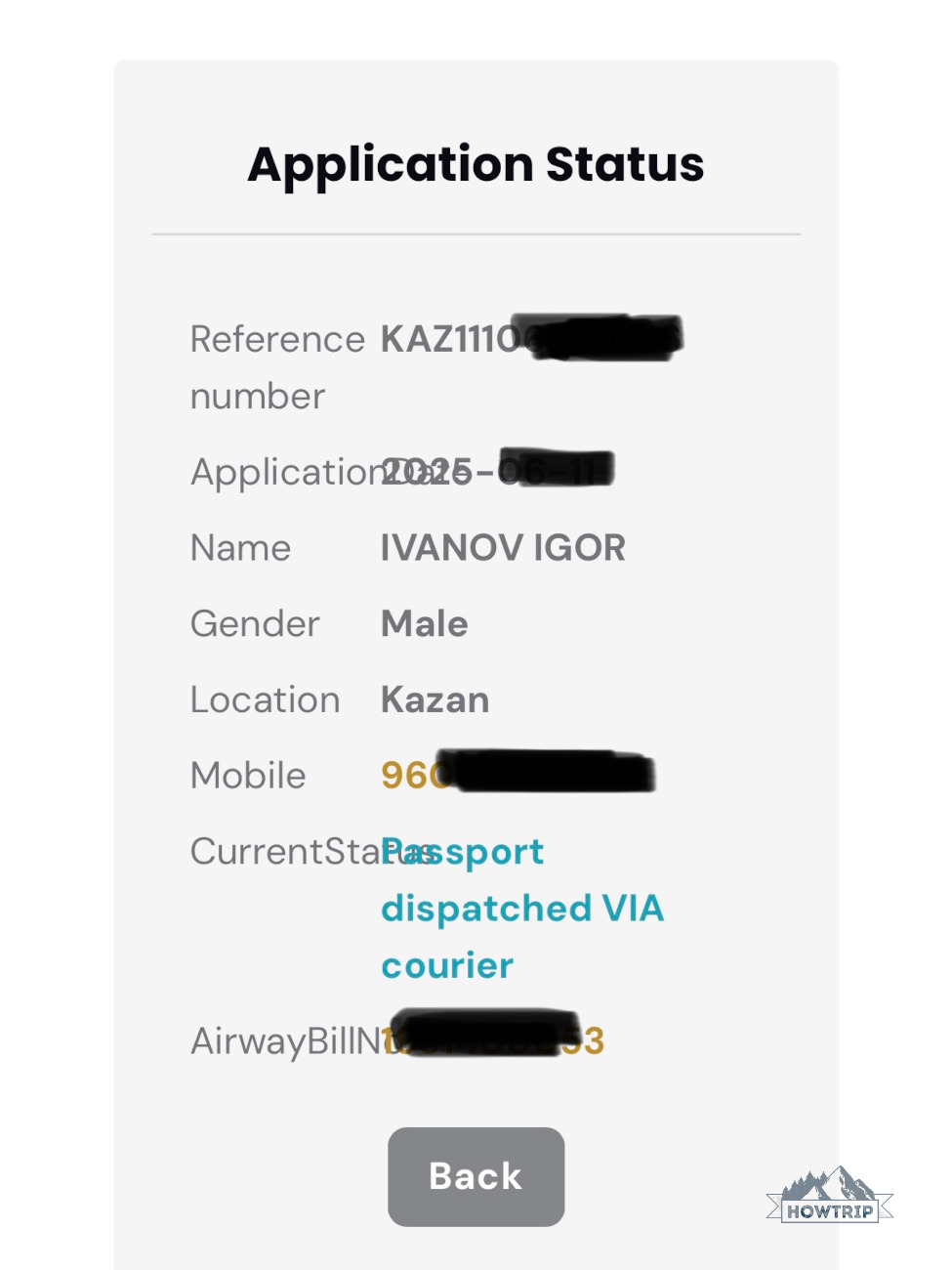 Application Status шенгенская виза в испанию