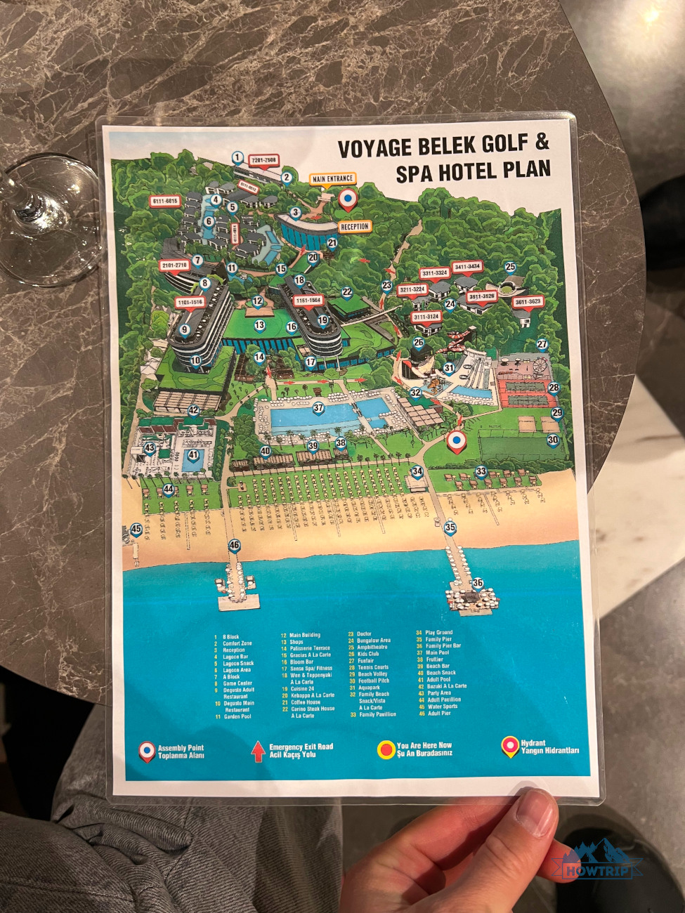 план карта отеля Voyage Belek